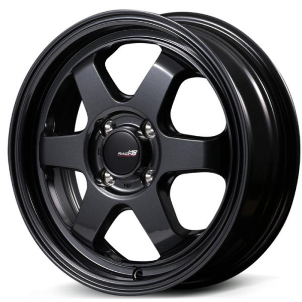 ホイール単品 1本 15インチ 5J+45 4H-100 MID RACING R06 クリスタルブ...