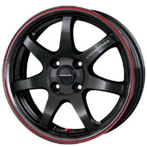 ホイール4本セット CROSS SPEED CR7 グロスガンメタ+レッドライン 14インチ 4.5J+45 4H-100｜mkstmkst