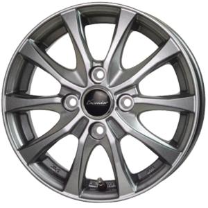 ホイール4本セット Exceeder E07 ダークシルバー 14インチ 4.5J+45 4H-100｜mkstmkst