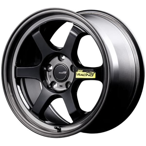 ホイール4本セット 18インチ 8.5J+45 5H-114.3 MID RACING R06 ブラ...