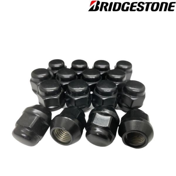 ブリヂストン ナット 16個 ショート 全長25mm ブラック M12 x 1.25 19HEX 6...
