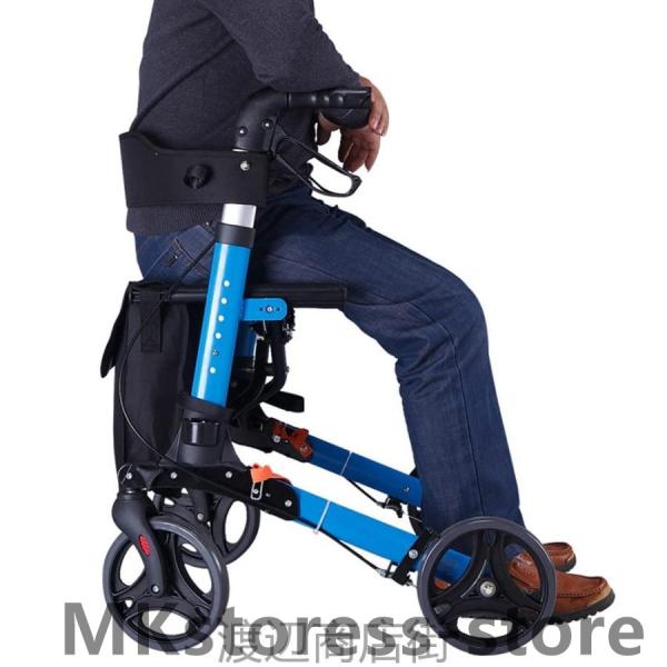 歩行器歩行車 高齢者と大人のための背の高い直立歩行器、 シートとバックサポート付き折りたたみ式歩行器...