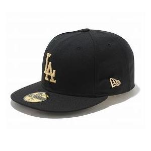 ドジャース キャップ ニューエラ NEW ERA  MLB ブラック ゴールド 59FIFTY カスタム カラー｜mlbshop