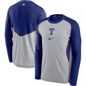 レンジャーズ スウェットシャツ ナイキ Nike グレー ロイヤル MLB Authentic Collection Game Performance Pullover Sweatshirt 21nrs｜mlbshop