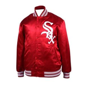 MLB ホワイトソックス ジャケット/スタジャン 1971-スカーレット ミッチェル＆ネス Authentic Satin ジャケット/スタジャン【OCSL】｜mlbshop