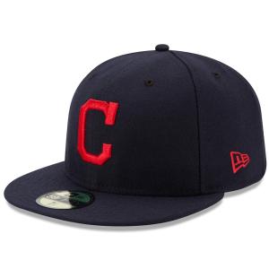 インディアンス キャップ ニューエラ NEW ERA  MLB オーセンティック オンフィールド 59FIFTY ロード 平つば キャップ 特集｜mlbshop