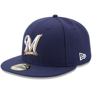 ブリュワーズ キャップ ニューエラ NEW ERA  MLB オーセンティック オンフィールド 59FIFTY ゲーム 平つば キャップ 特集｜mlbshop