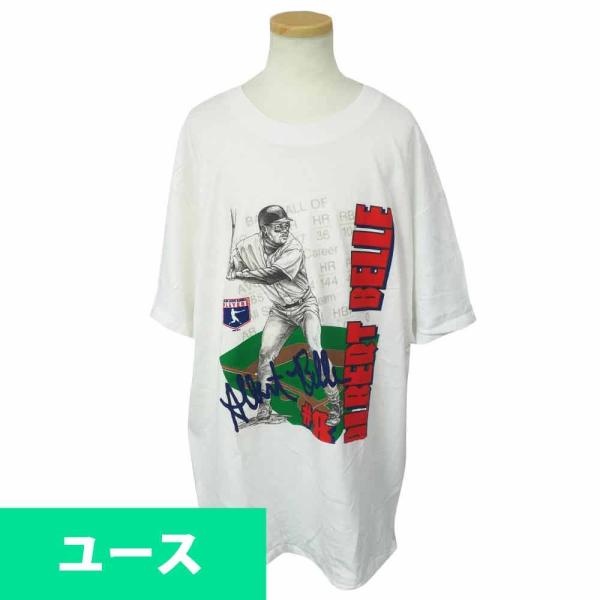 MLB インディアンス アルバート・ベル 1995 ユース Tシャツ Hanes ホワイト レアアイ...