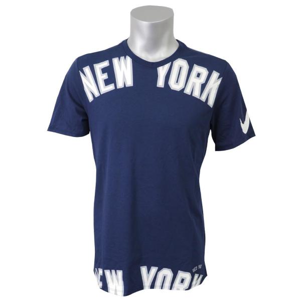 MLB ヤンキース ビッグ ワードマーク ドライフィット Tシャツ ナイキ/Nike ネイビー トレ...
