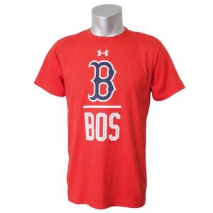 MLB レッドソックス Tシャツ 半袖 UA パフォーマンス スラッシュ アンダーアーマー/UNDER ARMOUR レッド【OCSL】｜mlbshop