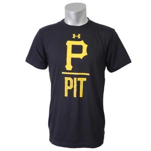 MLB パイレーツ Tシャツ 半袖 UA パフォーマンス スラッシュ アンダーアーマー/UNDER ARMOUR ブラック｜mlbshop