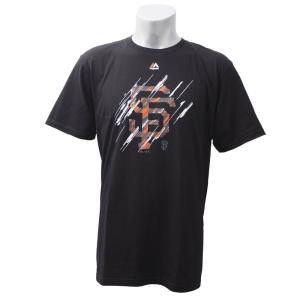 リニューアル記念メガセール MLB ジャイアンツ Tシャツ プレイング ザ・シフト マジェスティック/Majestic ブラック｜mlbshop