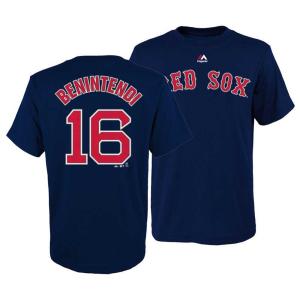 リニューアル記念メガセール MLB レッドソックス アンドリュー・ベニンテンディ Tシャツ マジェスティック/Majestic ネイビー｜mlbshop