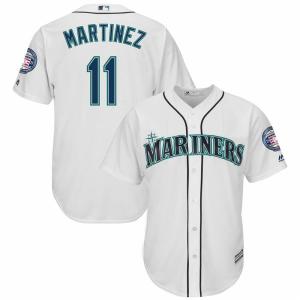 リニューアル記念メガセール MLB マリナーズ Edgar Martinez #11 ユニフォーム/ジャージ 2019HOFパッチレプリカ マジェスティック/Majestic ホワイト｜mlbshop