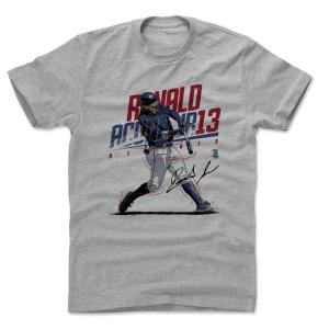 MLB Tシャツ ブレーブス ロナルド・アクーニャ・ジュニア Player Art Cotton T-Shirt 500Level グレー 1112LV【OCSL】｜mlbshop