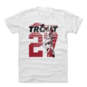 MLB Tシャツ エンゼルス マイク・トラウト Player Art Cotton T-Shirt 500Level ホワイト 1112LV【OCSL】｜mlbshop