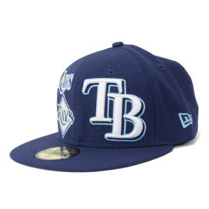 MLB タンパベイ・レイズ キャップ/帽子 3パック ロゴ 59FIFTY ニューエラ/New Era ネイビー｜mlbshop