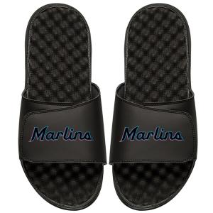 MLB マイアミ・マーリンズ サンダル/シューズ Wordmark Slide Sandals ISlide ブラック｜mlbshop