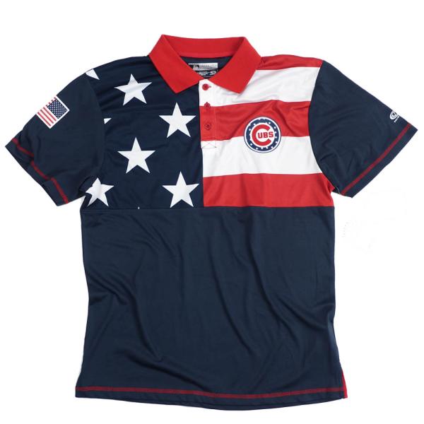 MLB シカゴ・カブス Stars &amp; Stripes ポロシャツ (USA Flag)  TF F...