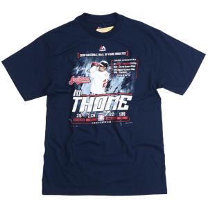 MLB ジム・トーミ クリーブランド・インディアンス Tシャツ 2018 殿堂入り記念 T-Shirt マジェスティック/Majestic ネイビー【OCSL】｜mlbshop