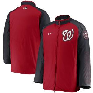 MLB ワシントン・ナショナルズ ジャケット/アウター Authentic Collection Dugout Full-Zip Jacket ナイキ/Nike レッド/ネイビー｜mlbshop