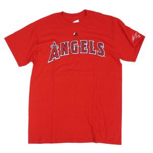 大谷翔平 Tシャツ エンゼルス MLB マジェスティック Majestic レッド サイン刺繍 メンズ 半袖【OCSL】｜mlbshop