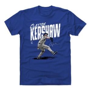 クレイトン・カーショー Tシャツ MLB ドジャース プレーヤー アートコットン ロサンゼルス 半袖 ロイヤルブルー 500LEVEL｜mlbshop