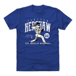 クレイトン・カーショー Tシャツ MLB ドジャース プレーヤー アートコットン ロサンゼルス 半袖 ロイヤルブルー 500LEVEL