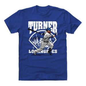 ジャスティン・ターナー Tシャツ MLB ドジャース プレーヤー アートコットン ロサンゼルス 半袖 ロイヤルブルー 500LEVEL｜mlbshop