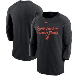 オリオールズ Tシャツ 7分袖 ナイキ Nike ブラック メンズ MLB Local Phrase Tri-Blend 3/4-Sleeve Raglan T-Shirt 21nrs｜mlbshop