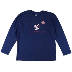 ナショナルズ Tシャツ MLB 2019 ワールドシリーズ優勝 World Series ロングスリーブ ネイビー｜mlbshop