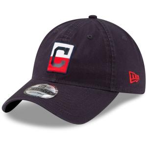インディアンス MLB キャップ ニューエラ New Era ネイビー Split Logo 9TWENTY Adjustable Hat｜mlbshop