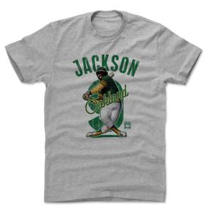 レジー・ジャクソン Tシャツ MLB アスレチックス Arch G T-Shirt 500Level ヘザーグレー｜mlbshop