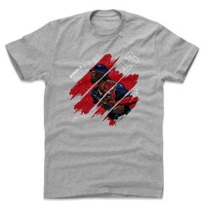 MLB ブレーブス Tシャツ ロナルド・アクーニャ・ジュニア Stripes T-Shirt 500Level ヘザーグレー｜mlbshop