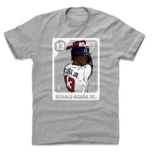 MLB ブレーブス Tシャツ ロナルド・アクーニャ・ジュニア Card T-Shirt 500Level ヘザーグレー｜mlbshop