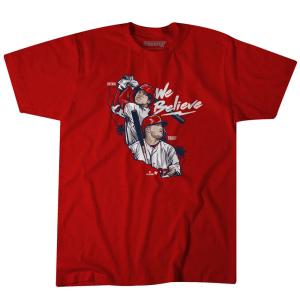 【海外限定版】大谷翔平 マイク・トラウト Tシャツ MLB エンゼルス We Believe T-Shirt  Breaking T レッド｜mlbshop