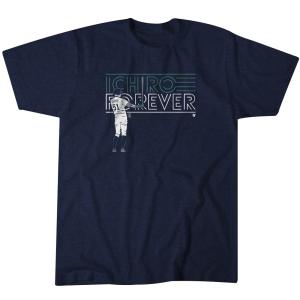 【海外限定版】イチロー Tシャツ MLB マリナーズ ICHIRO FOREVER T-Shirt Breaking T ネイビー｜mlbshop