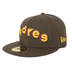 MLB パドレス キャップ Script 59FIFTY Fitted Hat ニューエラ/New Era ブラウン ゴールド｜mlbshop