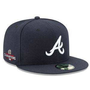 MLB ブレーブス キャップ 2021 ワールドシリーズ 優勝記念 Champions ホームパッチ 59FIFTY Fitted ニューエラ/New Era ネイビー｜mlbshop