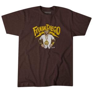 【海外限定版】MLB フェルナンド・タティス ジュニア パドレス Tシャツ Fernandiego T-Shirt Breaking T ブラウン｜mlbshop