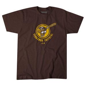 【海外限定版】MLB フェルナンド・タティス ジュニア パドレス Tシャツ Fernando Faithful T-Shirt Breaking T ブラウン｜mlbshop