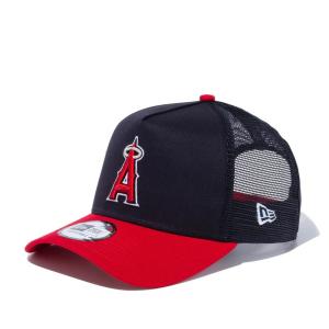 MLB エンゼルス メッシュキャップ 9FORTY A-Frame トラッカー メッシュ Cap ニューエラ/New Era ネイビー スカーレット｜mlbshop