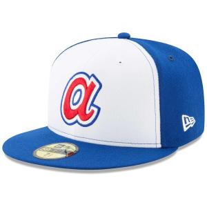 MLB ブレーブス 帽子 クーパーズタウン Cooperstown Collection Logo 59FIFTY Fitted ニューエラ/New Era White/Royal｜mlbshop
