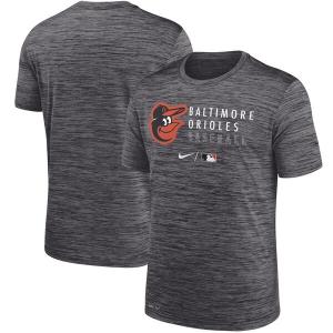 MLB オリオールズ Tシャツ オーセンティック コレクション Velocity プラクティス T-Shirt ナイキ/Nike Heathered Black｜mlbshop