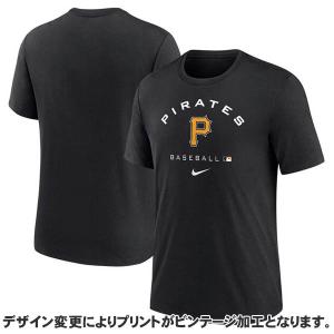 MLB パイレーツ Tシャツ 2022 選手着用オーセンティックコレクション Tri-Blend Tee ナイキ/Nike ブラック｜mlbshop