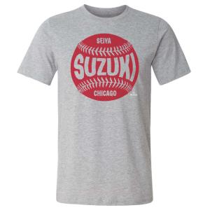 MLB 鈴木誠也 カブス Tシャツ Chicago C Baseball WHT 500Level ヘザーグレー｜mlbshop