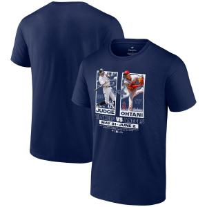 MLB 大谷翔平＆アーロン・ジャッジ Tシャツ Aaron Judge vs. Shohei Ohtani T-Shirt Fanatics Branded ネイビー｜mlbshop
