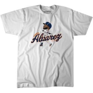 【海外限定版】MLB ヨルダン・アルバレス アストロズ Tシャツ カリカチュア Caricature T-Shirt BreakingT ホワイト｜mlbshop