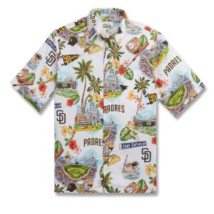 MLB パドレス アロハシャツ ハワイアン Scenic Aloha Shirt レインスプーナー Reyn Spooner｜mlbshop