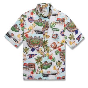 MLB メッツ アロハシャツ ハワイアン Scenic Aloha Shirt レインスプーナー Reyn Spooner｜mlbshop